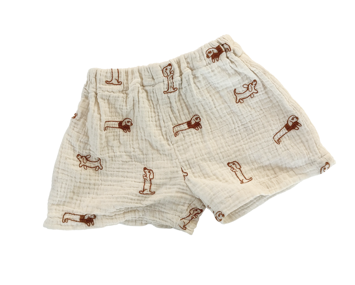 Dachshund print shorts