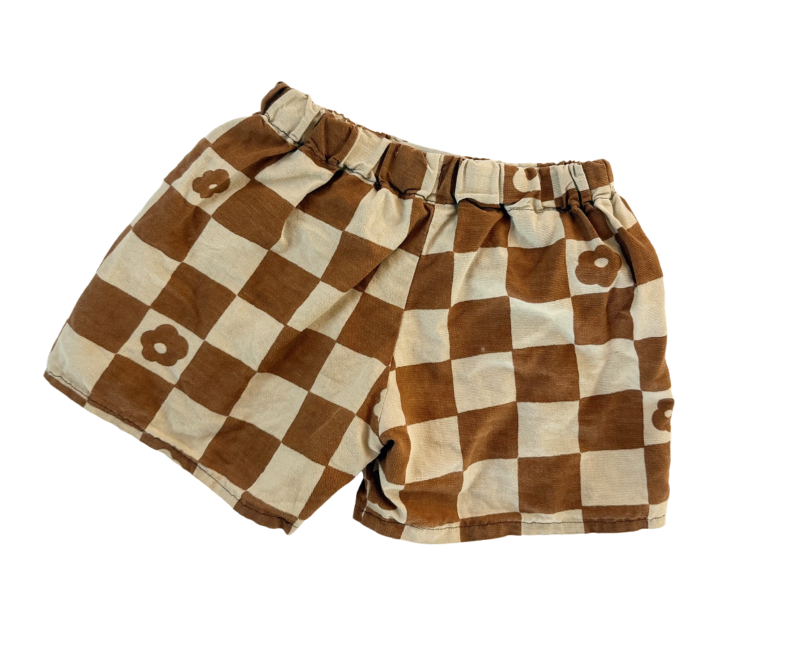 Brown checkered shorts